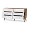 Baxton Studio Calypso Mid-Century White and Walnut Wood 6-Drawer Storage Dresser 137-7502 - alternate 7
